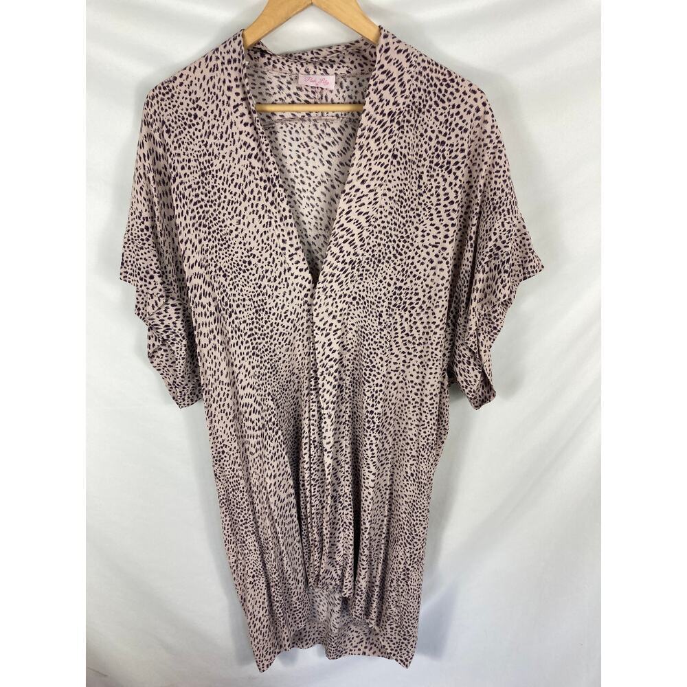 Pink Lily Animal Print Tunic Coverup Dress Size Medium